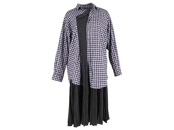 Abito midi a fantasia stratificata Balenciaga in cotone multicolore