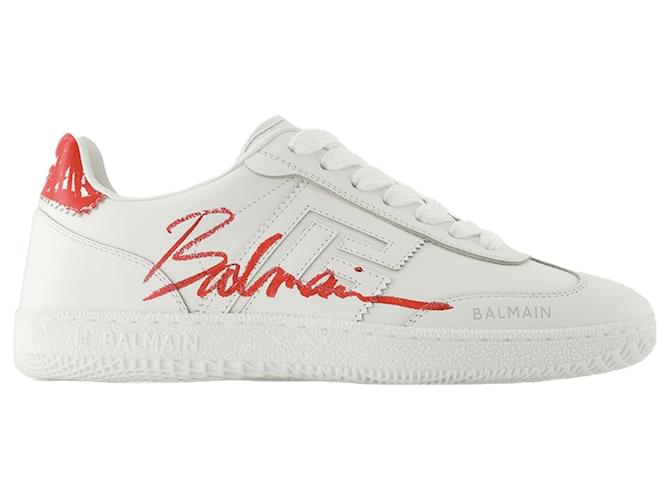 Sneakers Swan - Balmain - Pelle - Rosso/Bianco