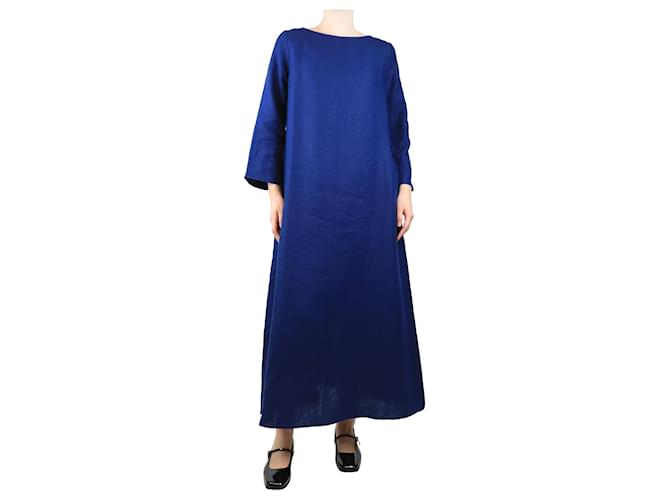 Autre Marque Abito maxi in lino blu - taglia M