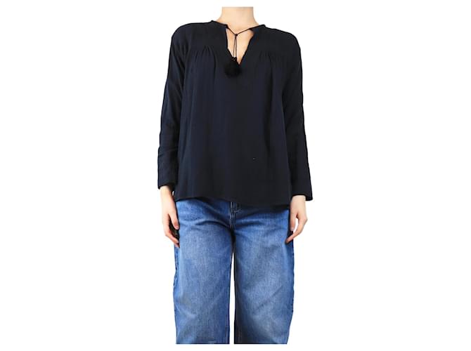 Isabel Marant Etoile Blusa di cotone nera - taglia UK 6