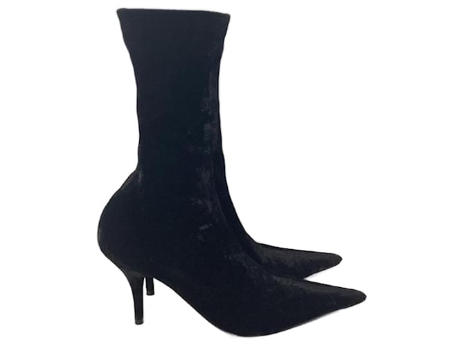 Stivaletti a calza Balenciaga in velluto nero