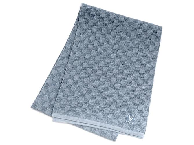 Sciarpa Damier Louis Vuitton in lana blu