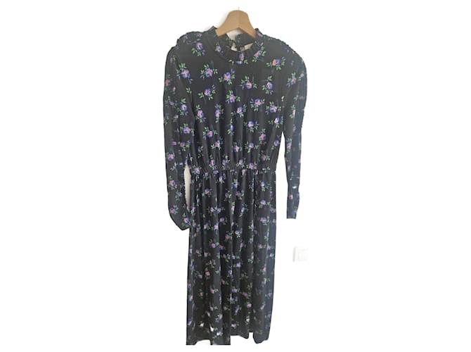 Sandro Abito nero con stampa floreale