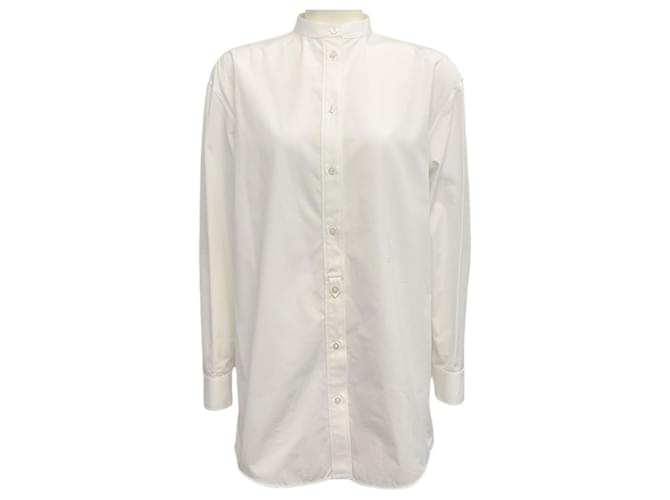 Jil Sander Blusa bianca in cotone senza colletto Jill Sander mercoledì Bianco