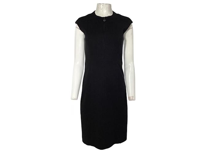 Abito con zip frontale cucito Akris Punto in viscosa nera Nero