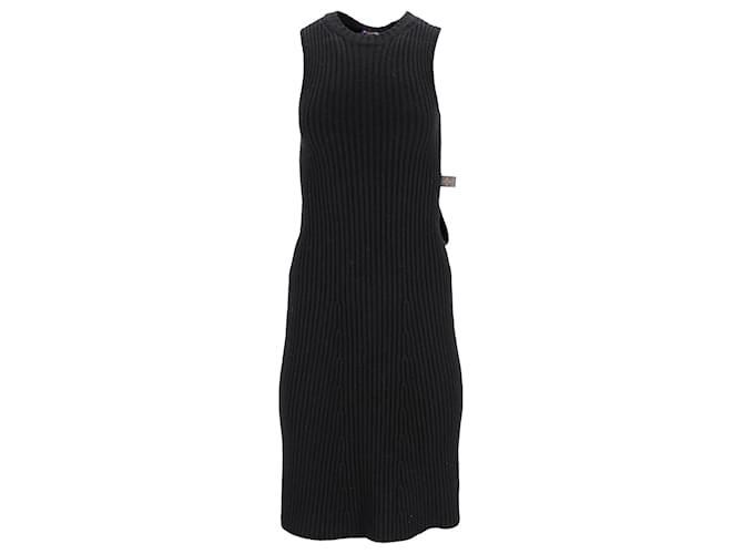 Abito midi senza maniche in lana nera di Louis Vuitton Nero