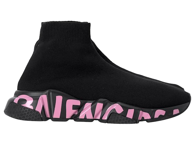 Sneakers Speed Graffiti Balenciaga in poliestere nero