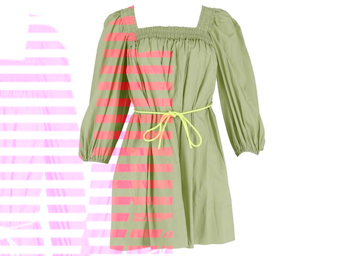 Abito mini plissettato arricciato Zimmermann Nina in cotone corallo