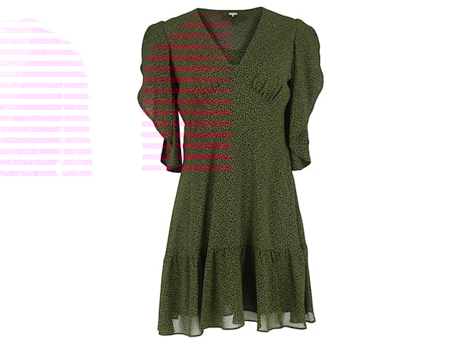 Abito mini a maniche a cascata stampato MICHAEL Michael Kors in poliestere rosso