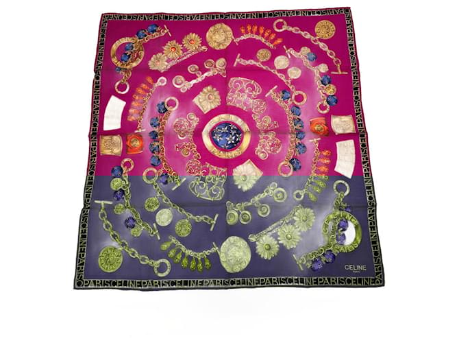 Céline Foulard in seta vintage Celine Paris Rosso