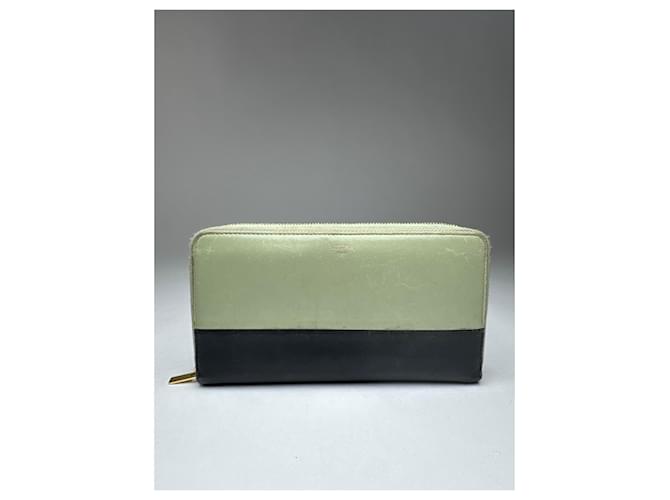 Céline Portafoglio in pelle Celine Triomphe vintage verde nero