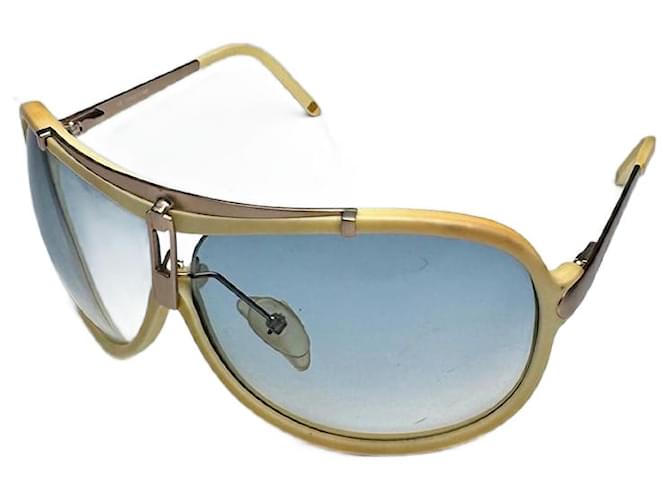 Occhiali da sole aviatore vintage Loewe Madrid bianchi Beige