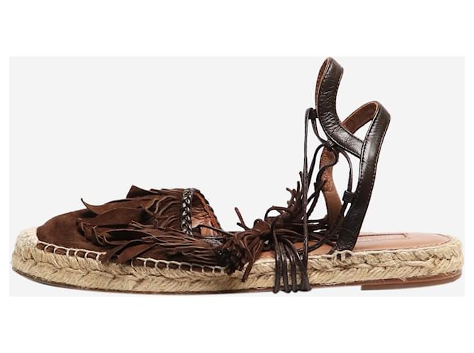 Aquazzura Espadrillas in suede marrone - taglia EU 38 (UK 5)