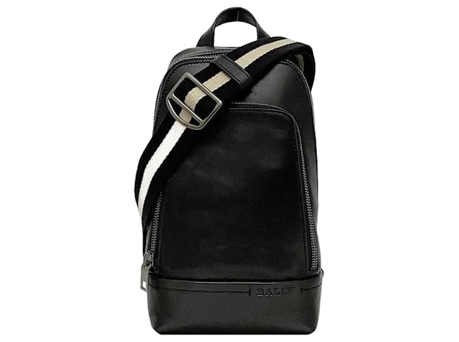 Borsa a tracolla in pelle nera Bally Nero