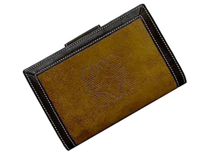 Portafoglio pieghevole Loewe in marrone e beige