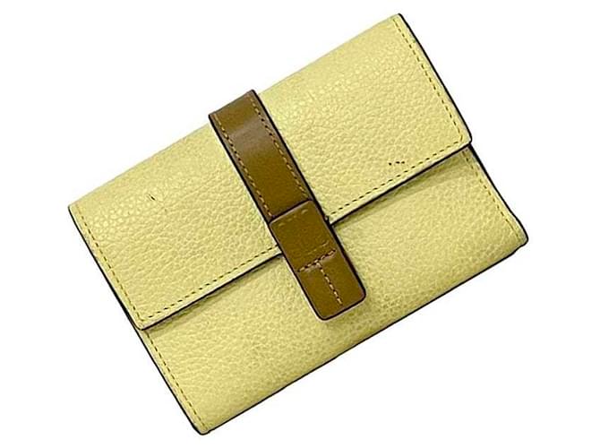 Portafoglio tri-fold Loewe in pelle gialla Giallo