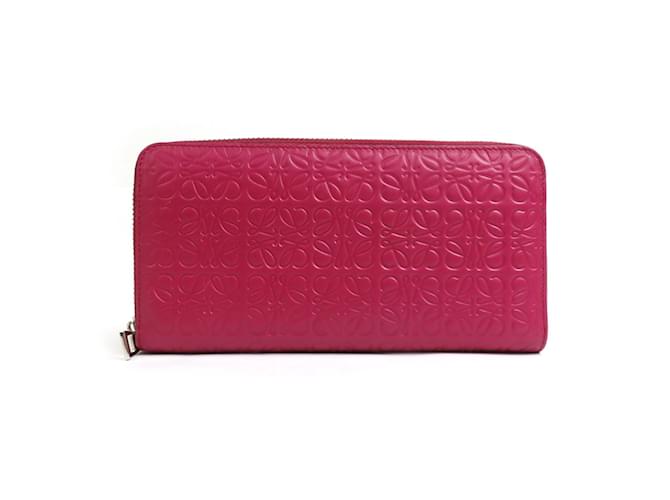 Portafoglio lungo rotondo Loewe in rosa profondo