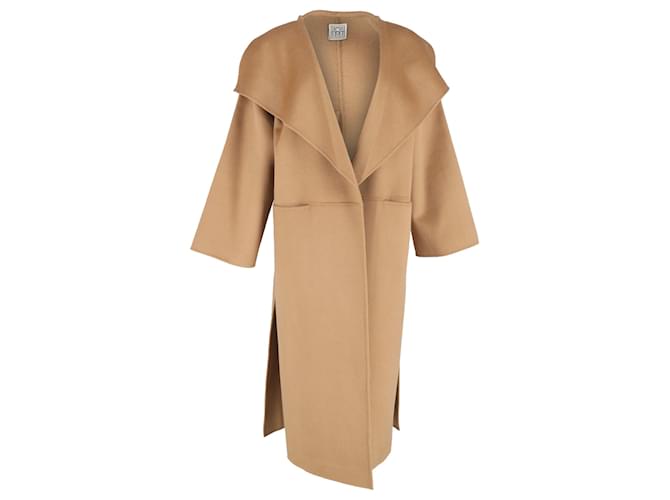 Cappotto scialle in lana marrone Totême Signature Rosso