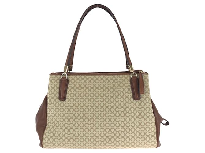 Borsa 2 in 1 Coach Canvas Madison Op Art Marrone Beige