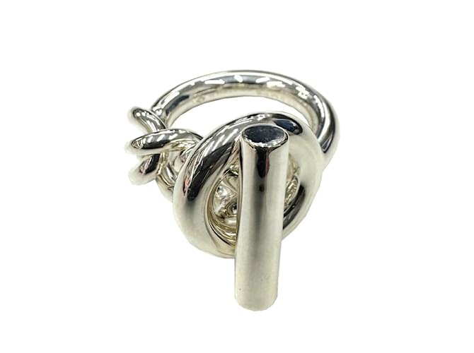 Ring Hermès Anello Band Croisette Hermes Argento