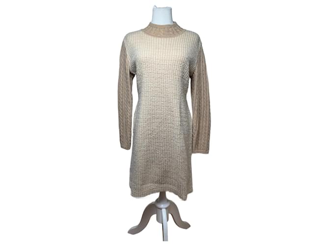 Abito in lana vintage Courreges Paris 38/M beige marrone