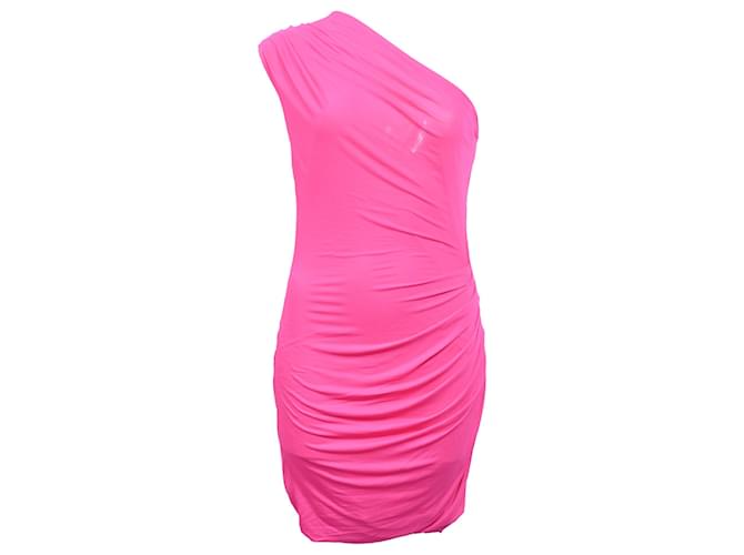 Abito mini drappeggiato a spalla unica in viscosa rosa Emilio Pucci