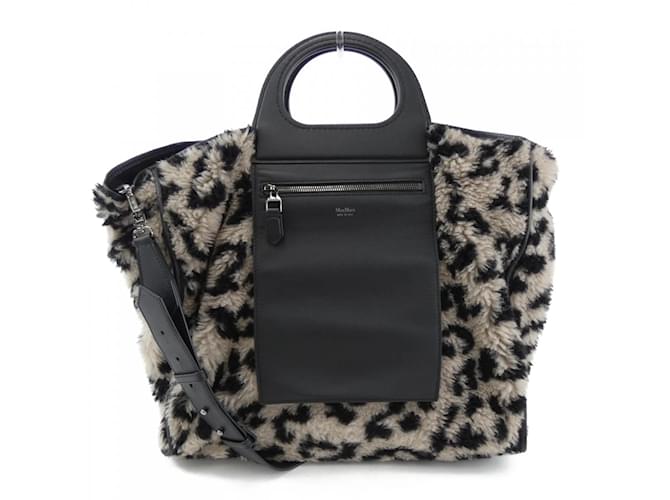 Borsa a mano beige e nera Max Mara Nero