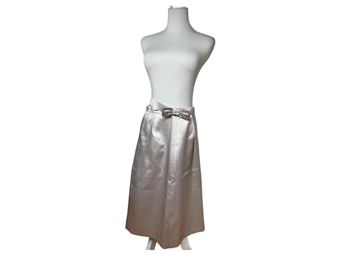 Gonna in perle vintage Courreges Paris 38/M Argento