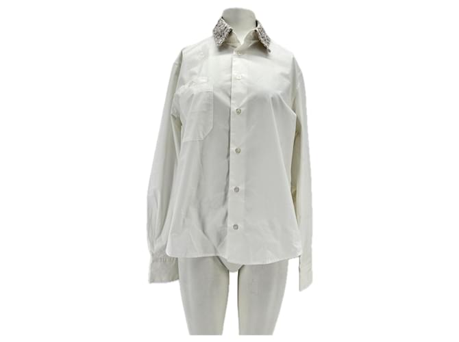 Autre Marque 3.PARADIS Tops T.International XS Cotone Bianco