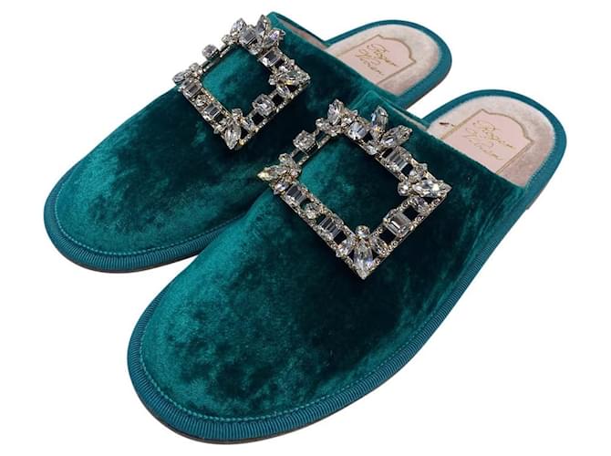 Sandali ROGER VIVIER T.EU 37 Velluto Verde