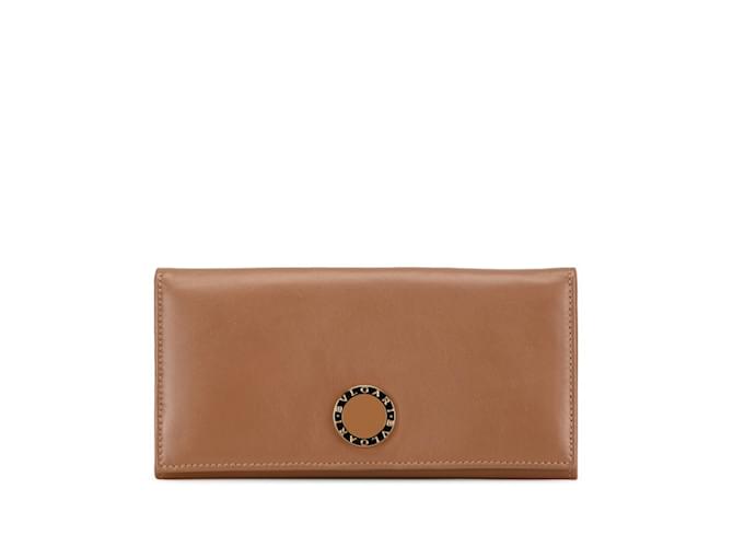 Bulgari Portafoglio Bvlgari Colore a due pieghe Marrone