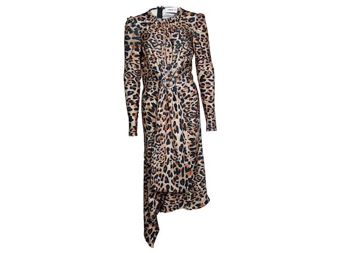 Abito midi leopardato Paco Rabanne x H&M Marrone Nero