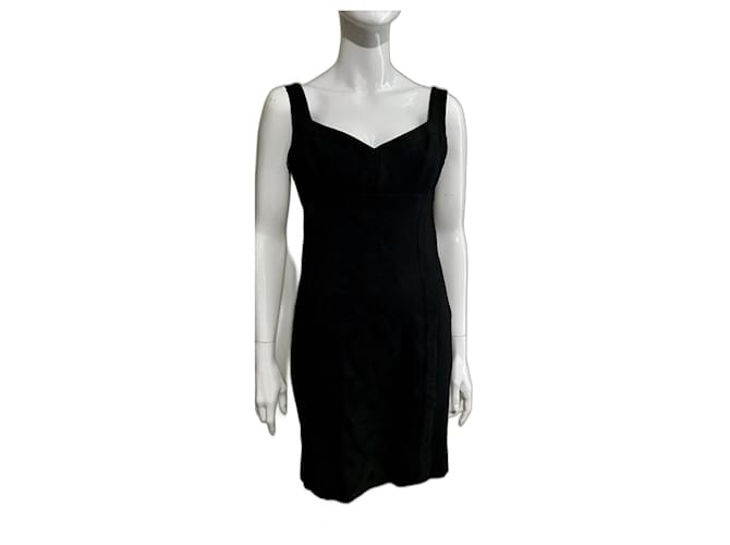 Diane Von Furstenberg Abito bodycon vintage DvF Heron con ricamo azteco Nero