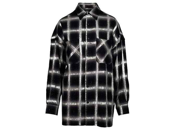 Camicia oversize a quadri glitter Amiri - '10s Nero