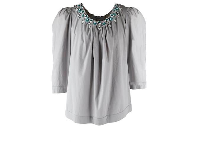 Top decorato con perline Blumarine - anni '10 Grigio