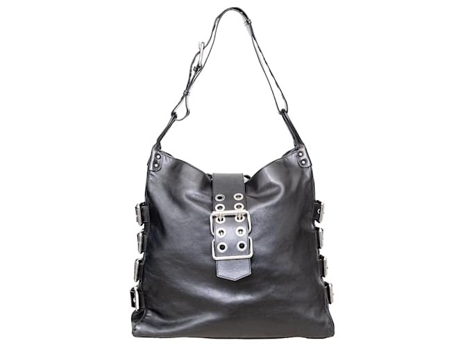 Borsa a spalla con fibbia Dolce & Gabbana - anni 2000 Nero