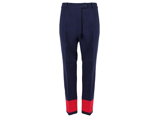 Pantaloni in lana bicolore Moschino - anni '10 Blu Blu navy