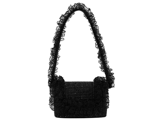 Borsa con dettaglio in pizzo di cristallo - SELF PORTRAIT - Sintetico - Nero