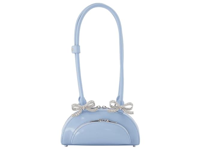 Borsa a spalla mini curva - SELF PORTRAIT - Pelle - Blu