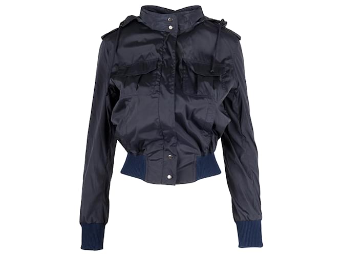 Giacca a vento aderente Moschino Cheap and Chic - anni '10 Blu Blu navy