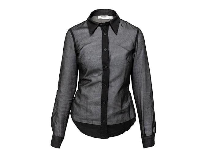 Camicia in cotone trasparente Moschino Jeans - anni '10 Nero