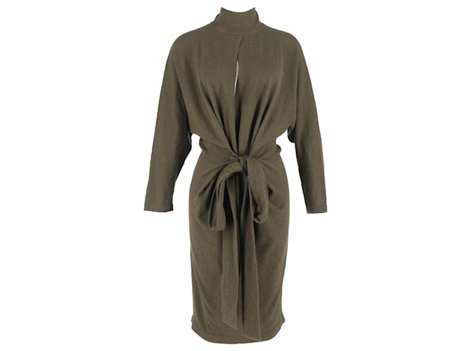 Abito maglione con cintura Tom Ford in cashmere verde Marrone Rosso