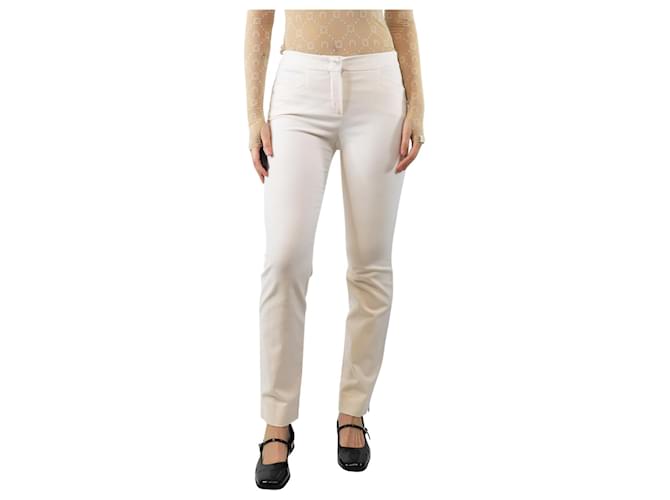 Loro Piana Pantaloni slim crema - taglia UK 10 Crudo