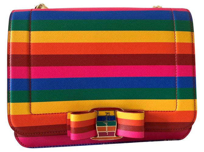 Salvatore Ferragamo Borsa Rainbow Vara Multicolore