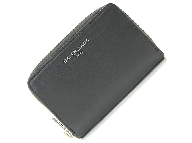 Everyday Portamonete Balenciaga in pelle grigia e verde Marrone