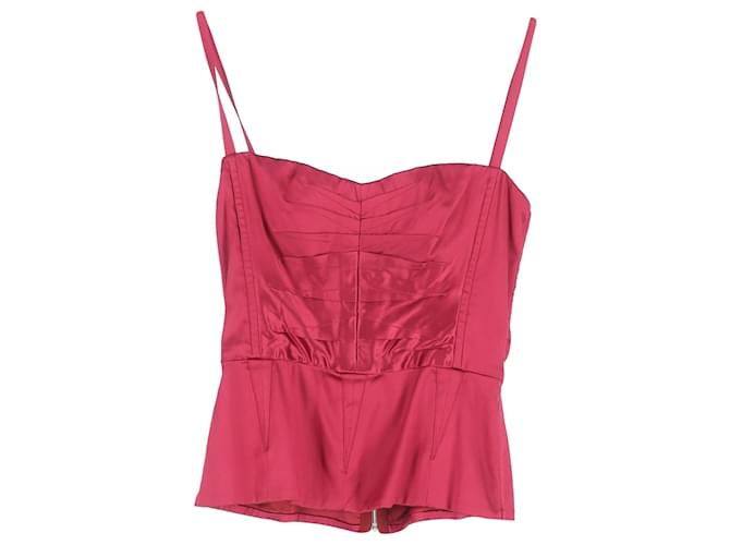 Top bustier in seta rosa con zip sul retro di Dolce & Gabbana