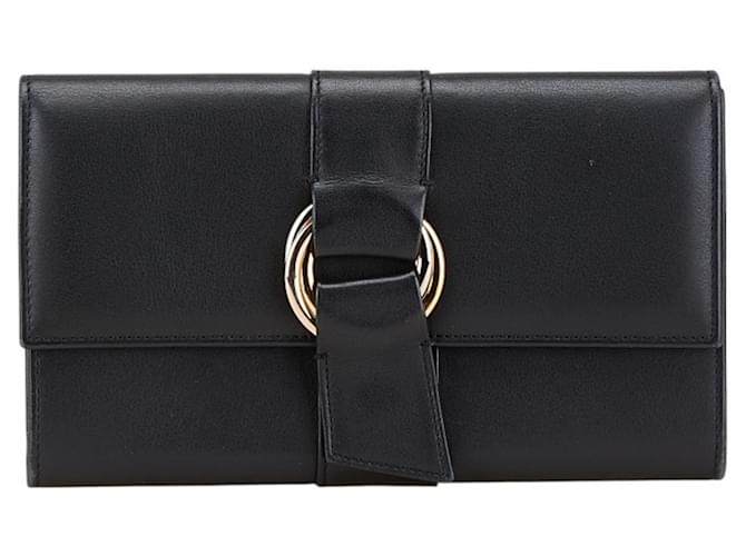 Portafoglio Lungo Trinity di Cartier in Pelle Nera Nero