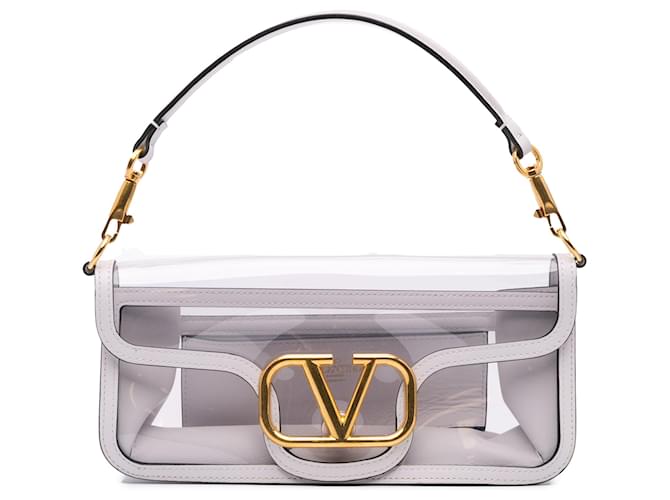 Borsa Valentino White PVC VLogo Loco Bianco