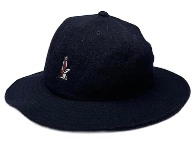 Issey Miyake Cappello in lana Vintage Pleats Please Marino Blu navy