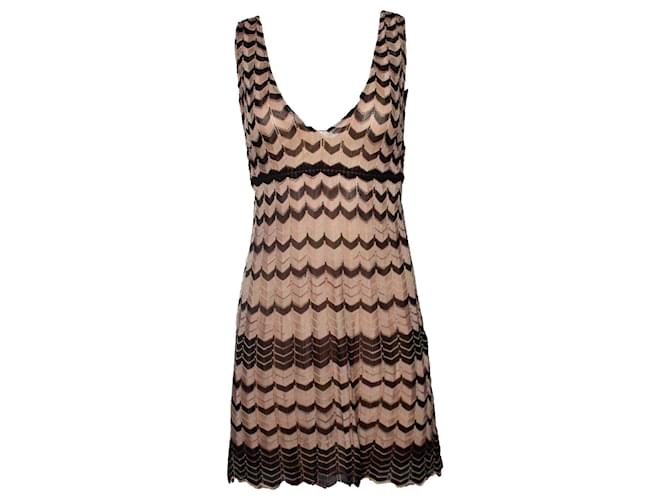 Abito zig zag Missoni in beige e nero